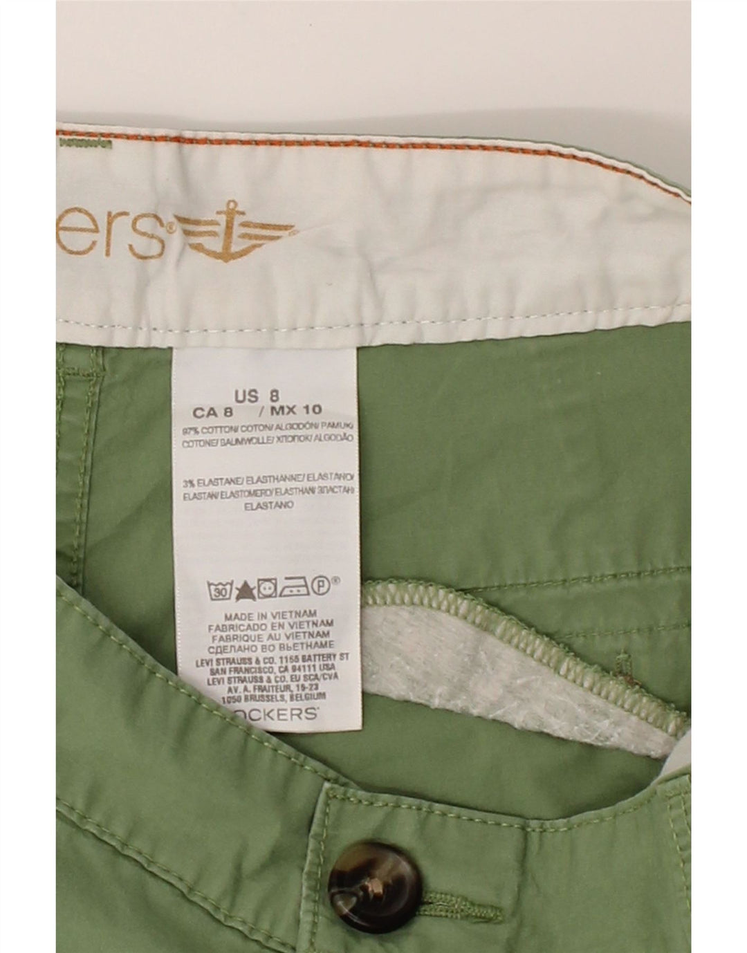 DOCKERS Womens Cargo Shorts US 8 Medium W32  Green Cotton Vintage Dockers and Second-Hand Dockers from Messina Hembry 