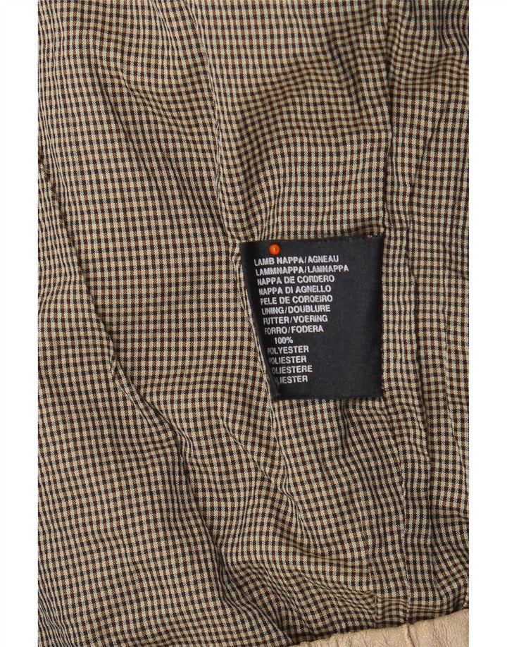 Vintage Mens Leather Jacket UK 42 XL Beige