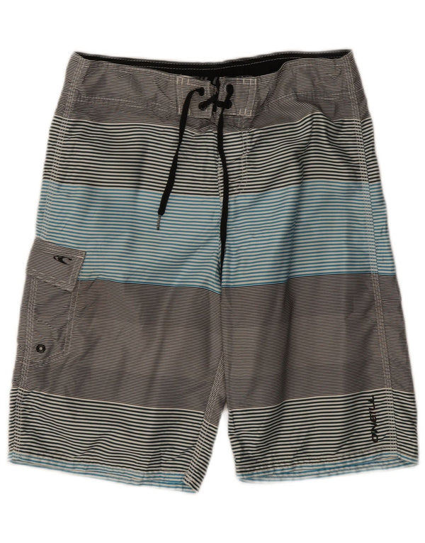 O'Neill Mens Swimming Shorts Small Multicoloured Striped Polyester