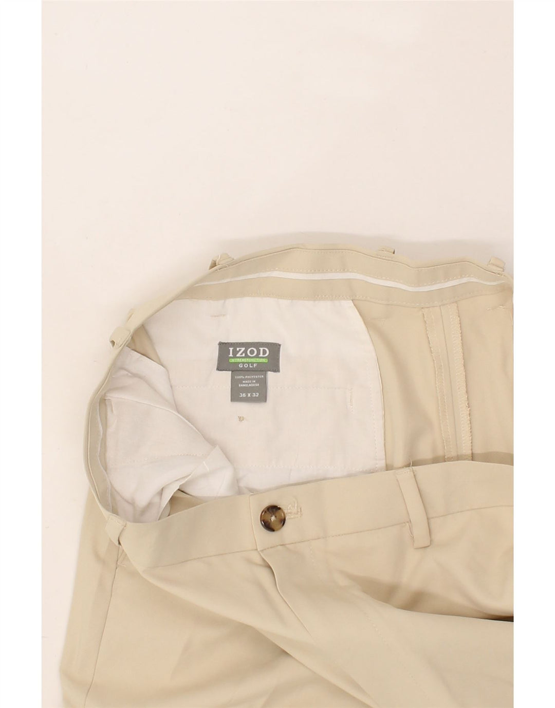 IZOD Mens Straight Chino Trousers W36 L32 Beige Polyester Vintage Izod and Second-Hand Izod from Messina Hembry 