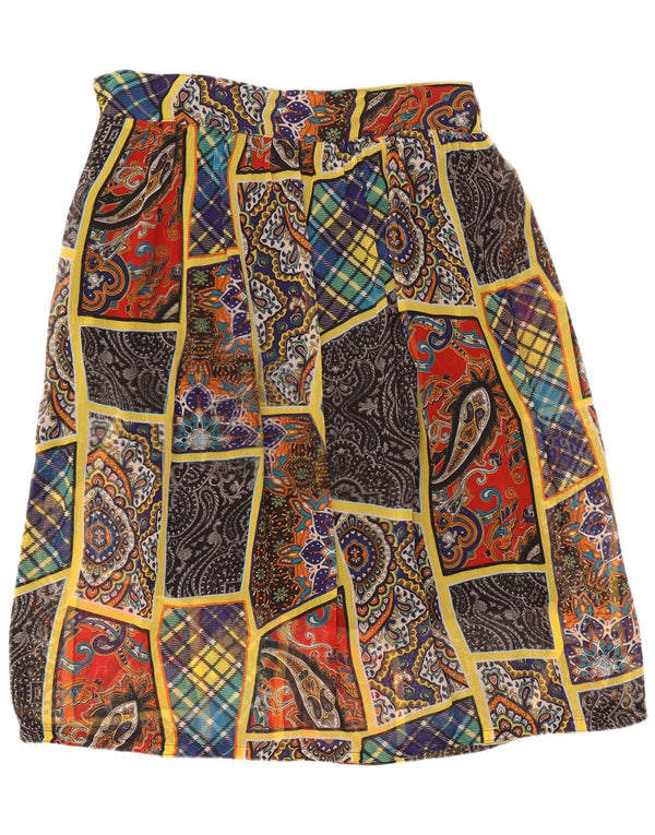 Vintage A-line nederdel til kvinder W38 XL flerfarvet patchwork