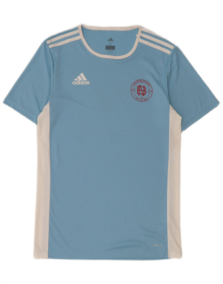 Adidas Mens Climalite Graphic T-Shirt Top Small Blue Colourblock Polyester
