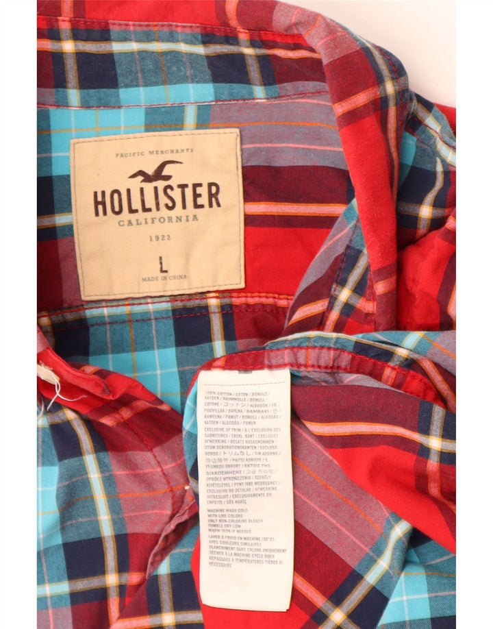 HOLLISTER Mens Shirt Large Red Check Cotton