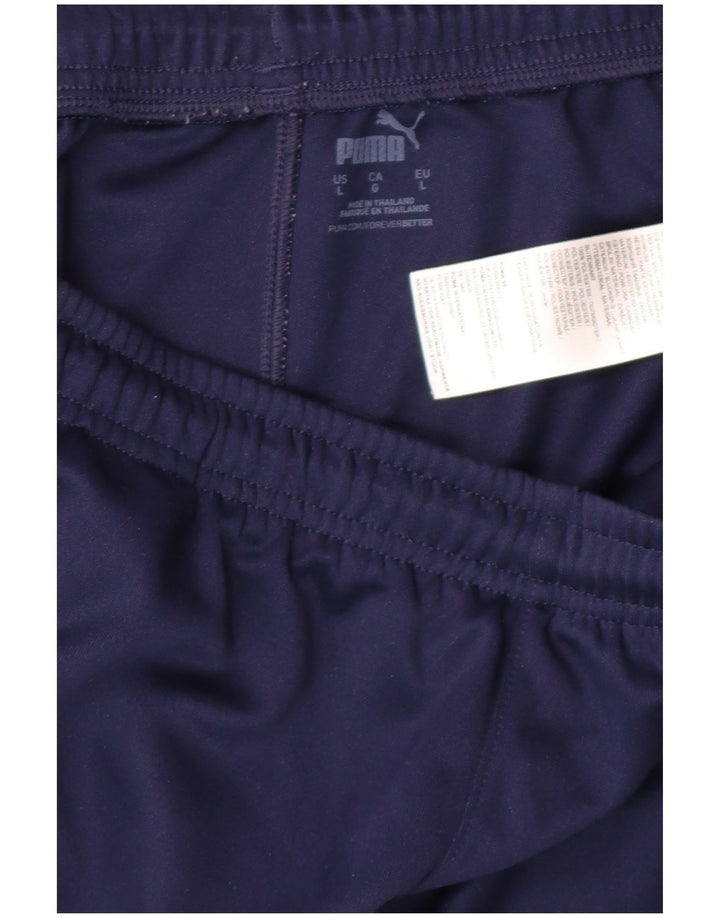 PUMA Mens Tracksuit Trousers Joggers Large  Navy Blue Polyester