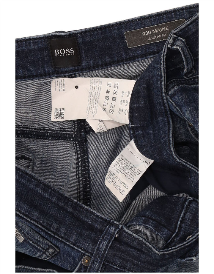 Hugo Boss Womens Regular Straight Jeans W36 L32 Blue Cotton