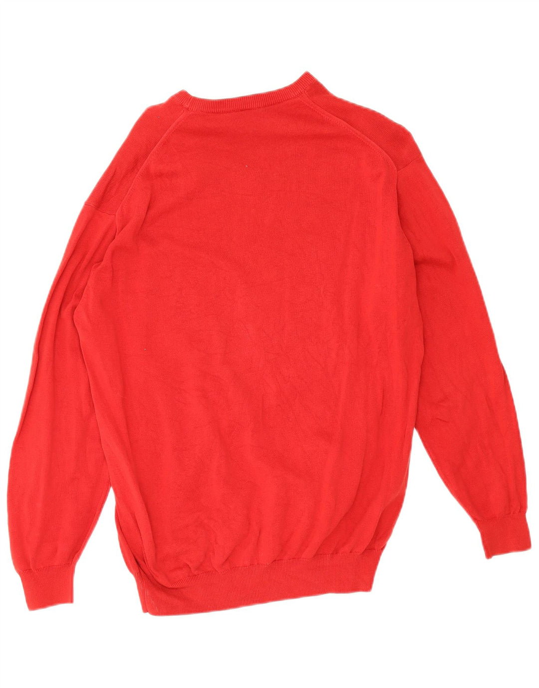 Lacoste Mens Crew Neck Jumper Sweater Size 4 Medium Red Cotton
