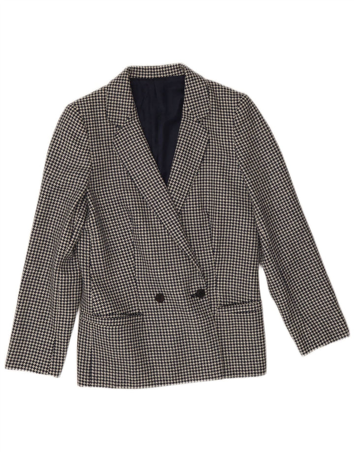 Arezia Womens Blazer Jacket IT 42 Medium Navy Blue Houndstooth