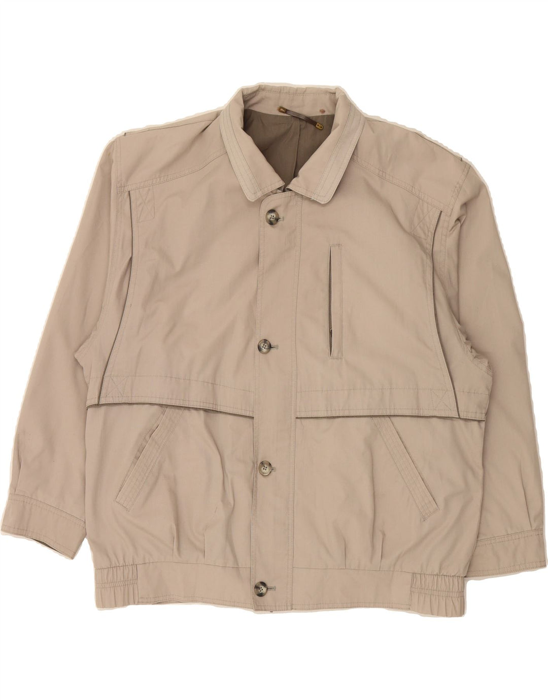 VINTAGE Mens Bomber Jacket UK 40 Large Beige Vintage Vintage and Second-Hand Vintage from Messina Hembry 