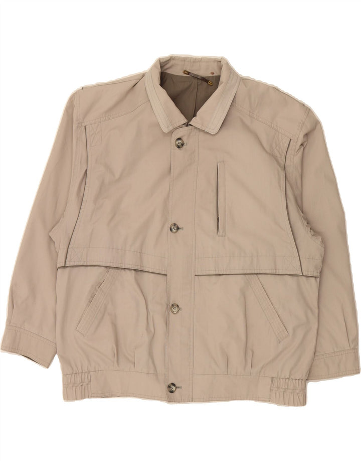 VINTAGE Mens Bomber Jacket UK 40 Large Beige Vintage Vintage and Second-Hand Vintage from Messina Hembry 