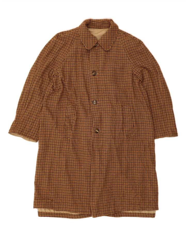 TREND IN TREVIRA Mens Reversible Overcoat UK 38 Medium Beige Polyester