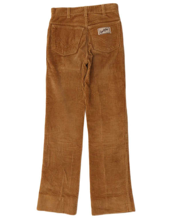 Vintage Womens Straight Corduroy Trousers W25 L29 Brown Cotton