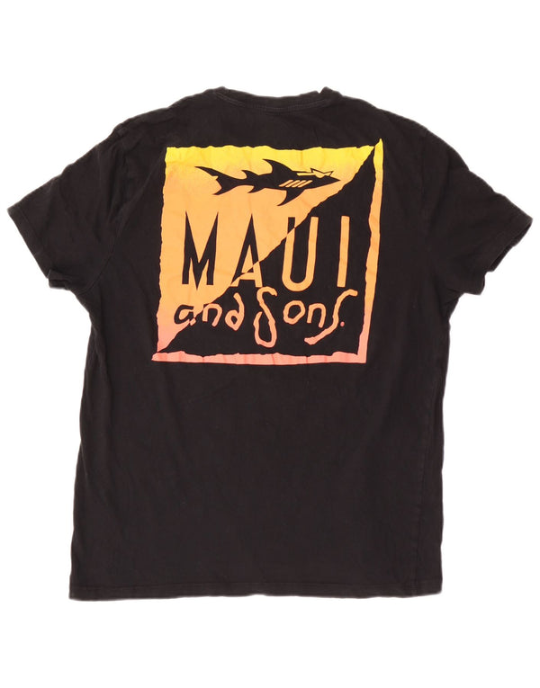 T-shirt grafica da uomo Maui and Sons, grande, nera