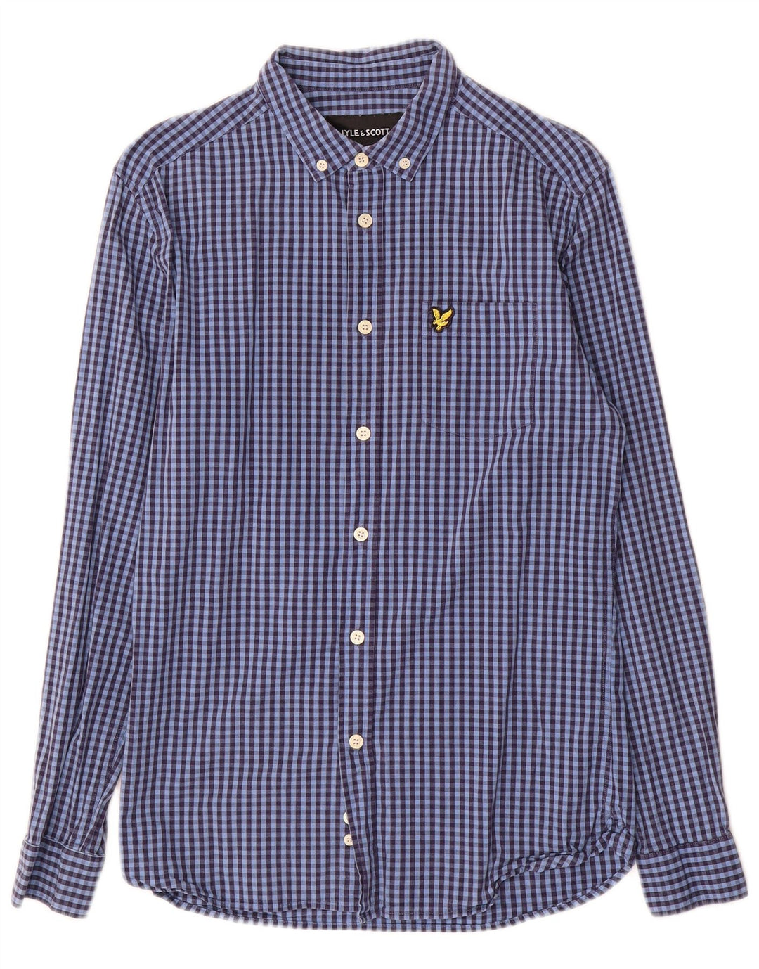 Lyle & Scott Mens Slim Fit Shirt Medium Blue Gingham