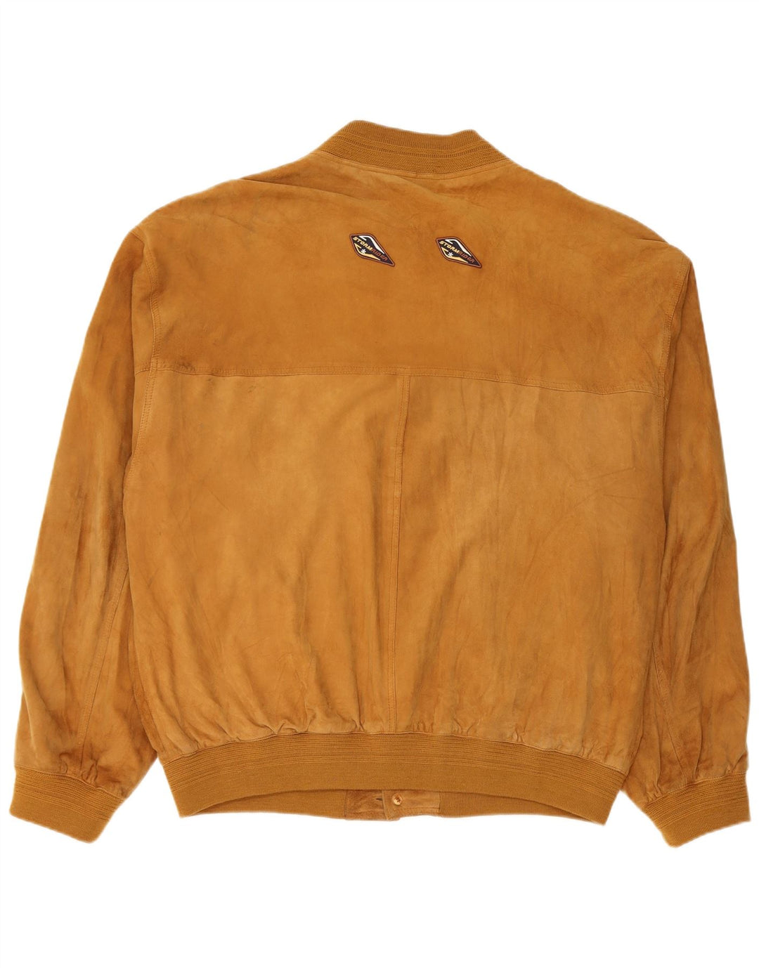 Vintage Mens Suede Bomber Jacket IT 58 4XL Brown Leather