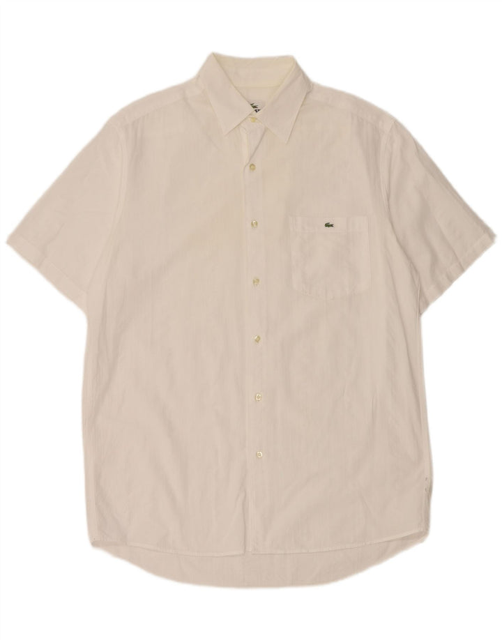 Lacoste Chemise à manches courtes pour homme Taille 41 Grand coton blanc
