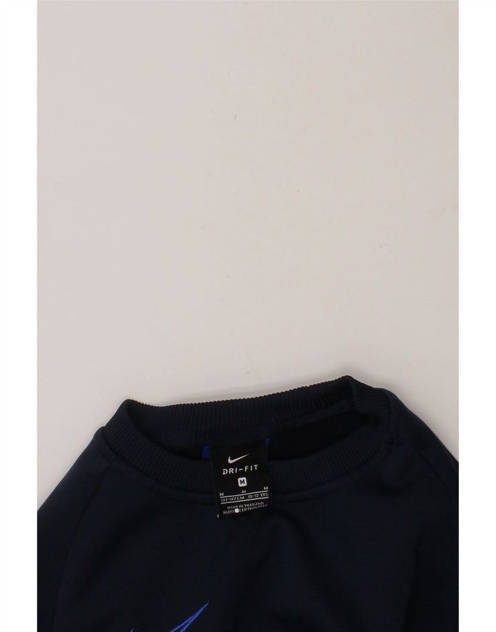 NIKE Boys Dri Fit Sweatshirt Jumper 10-11 Years Medium  Navy Blue Vintage Nike and Second-Hand Nike from Messina Hembry 