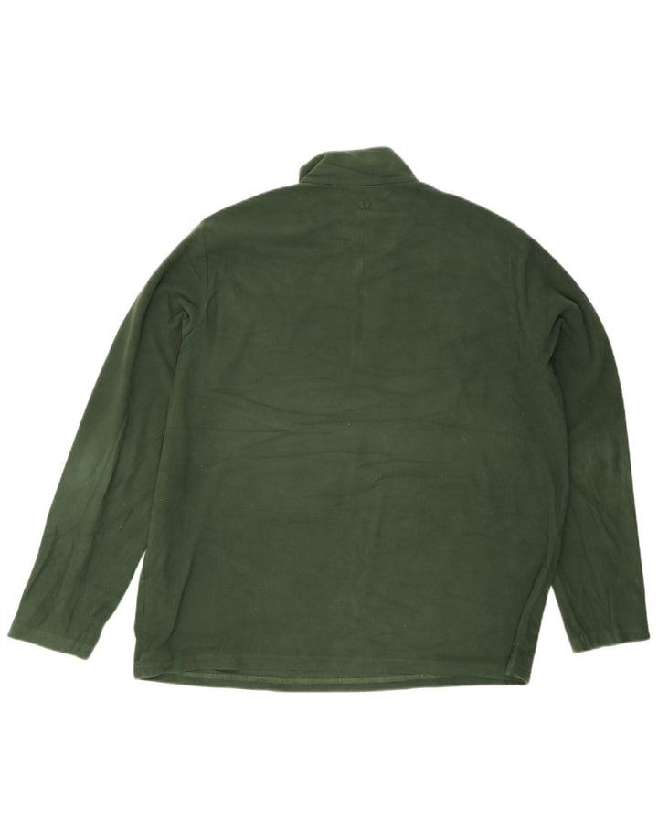 Mountain Warehouse Mens Zip Neck Fleece Jumper 2XL Green Polyester