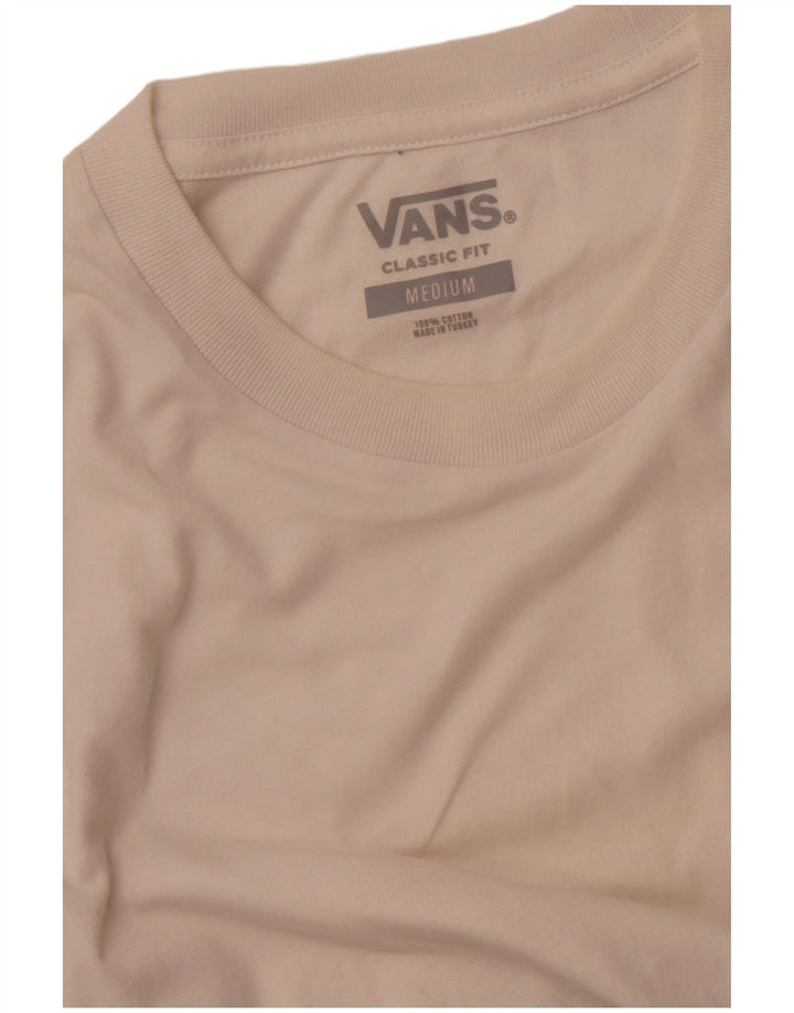 VANS Mens Classic Fit T-Shirt Top Medium White Colourblock