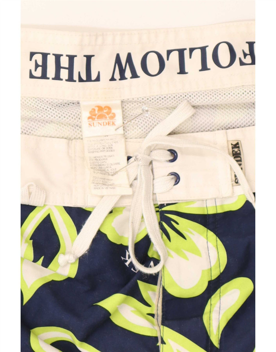 Sundek Mens Graphic Swimming Shorts Medium Navy Blue Floral Polyester