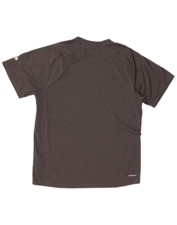 ADIDAS Mens Aeroready Graphic T-Shirt Top Medium Grey Polyester