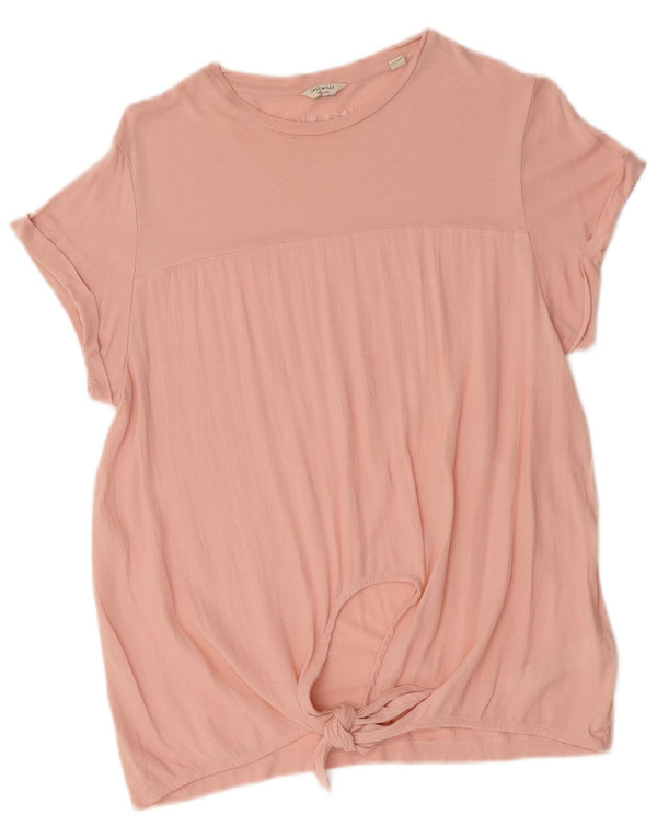 Camiseta feminina grande Jack Wills UK 10 pequena viscose rosa