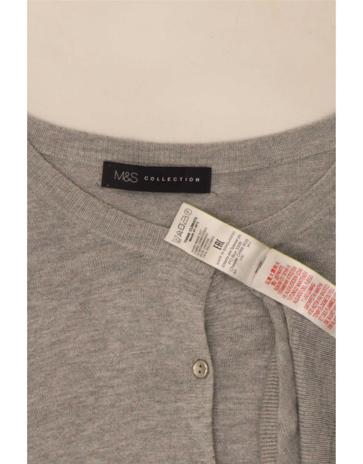 Marks & Spencer Womens Cardigan Sweater UK 16 Large Grey Viscose