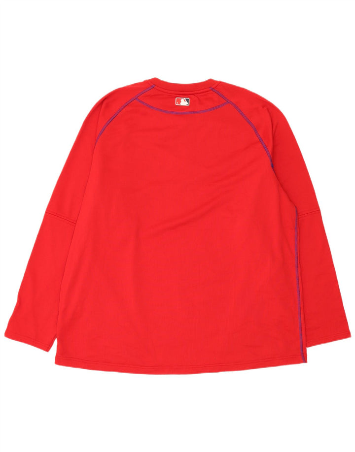 Majestic Mens Washington Nationals Top Long Sleeve XL Red Polyester