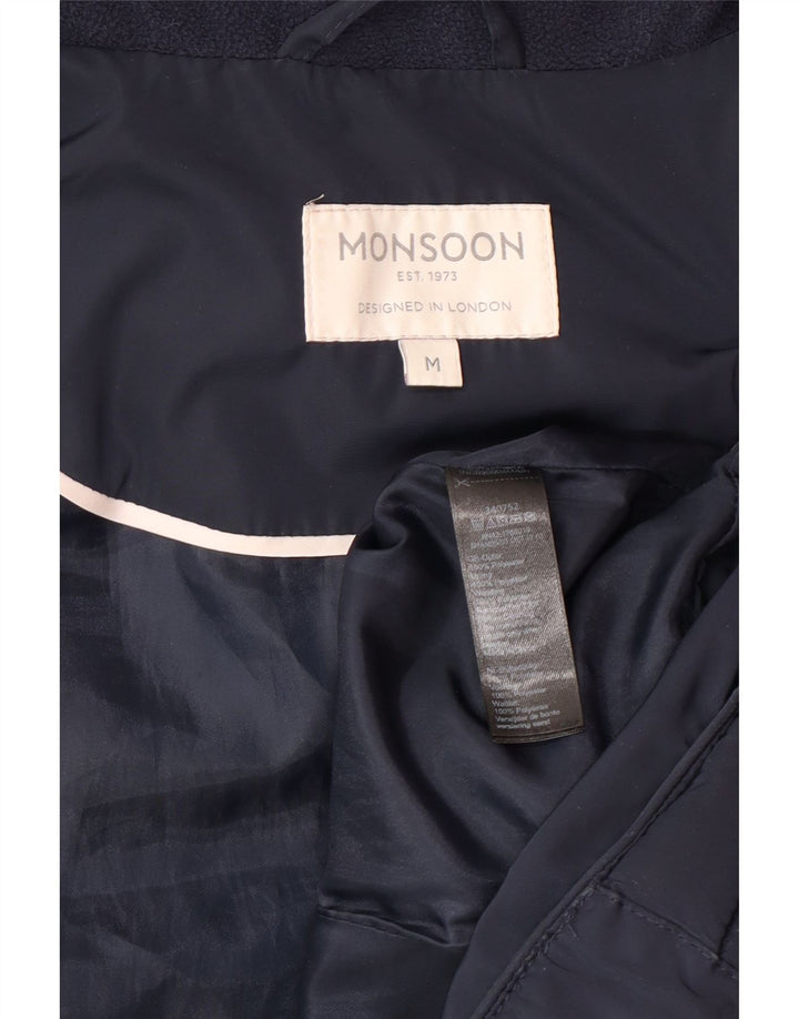 Monsoon Womens Polstret Gilet UK 14 Medium Navy Blue Polyester