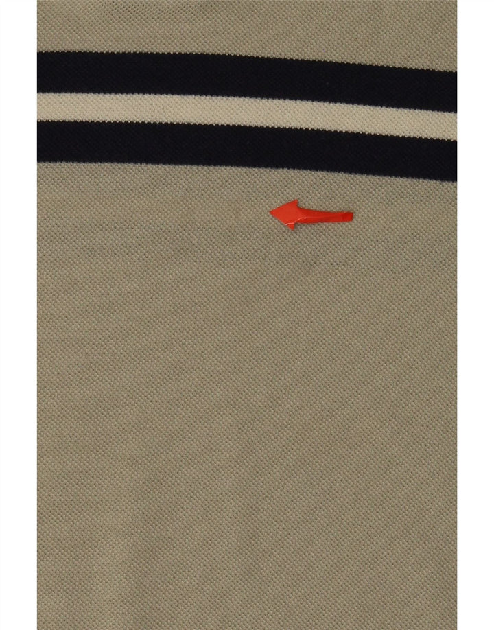 Lacoste Mens Polo Shirt Size 7 2XL Beige Striped