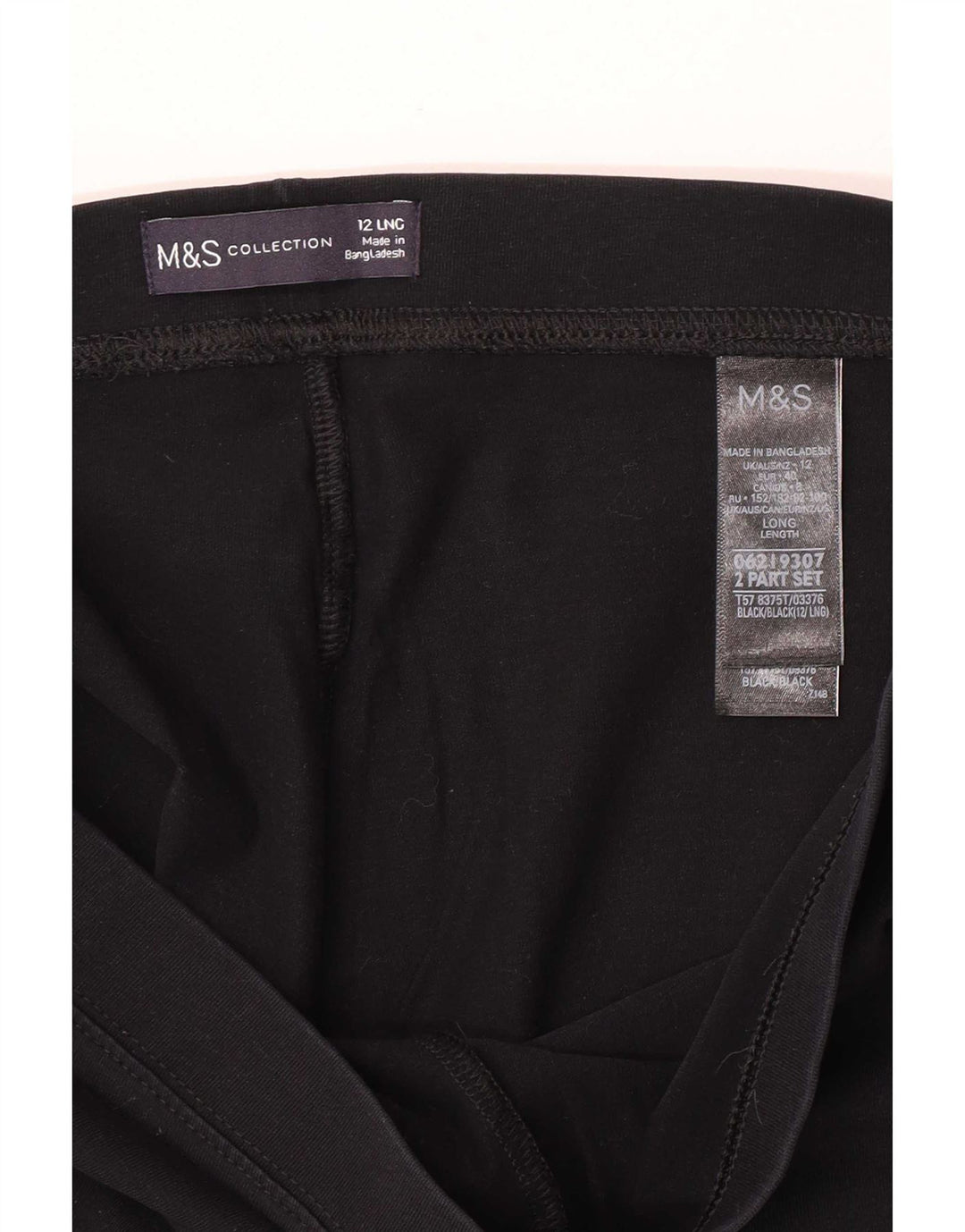 Leggings da donna Marks & Spencer UK 12 cotone nero medio