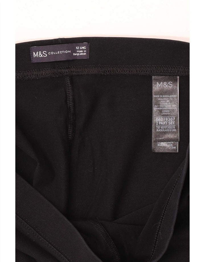 Leggings da donna Marks & Spencer UK 12 cotone nero medio