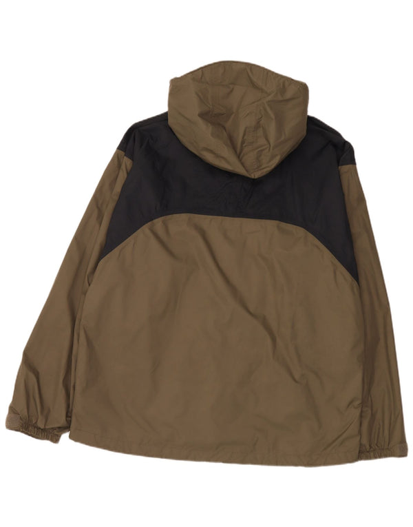 Columbia Mens Interchange Hooded Rain Jacket UK 40 Large Khaki Colourblock