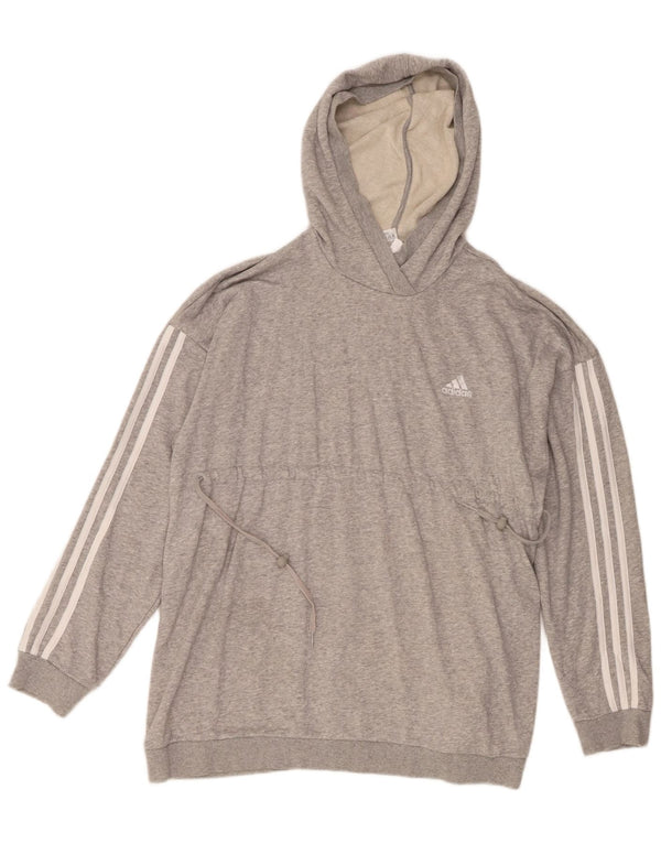 Felpa con cappuccio da donna Adidas UK 16/18 grande cotone grigio