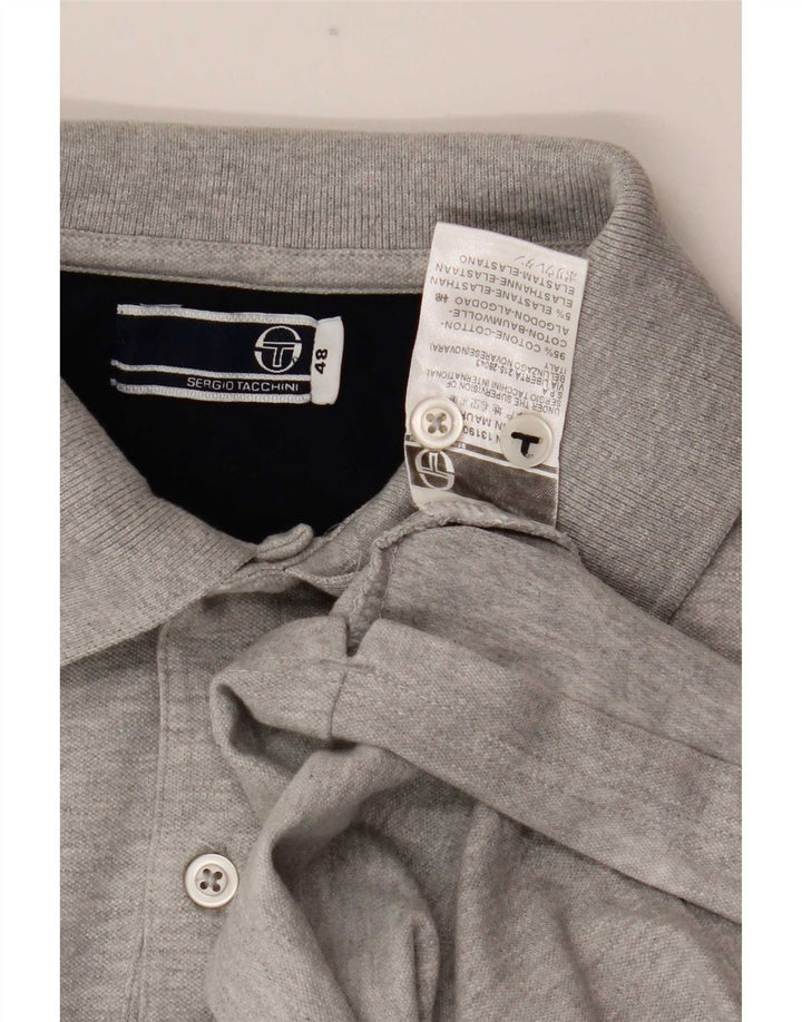 Sergio Tacchini Mens Polo Shirt IT 48 Small Grey Cotton