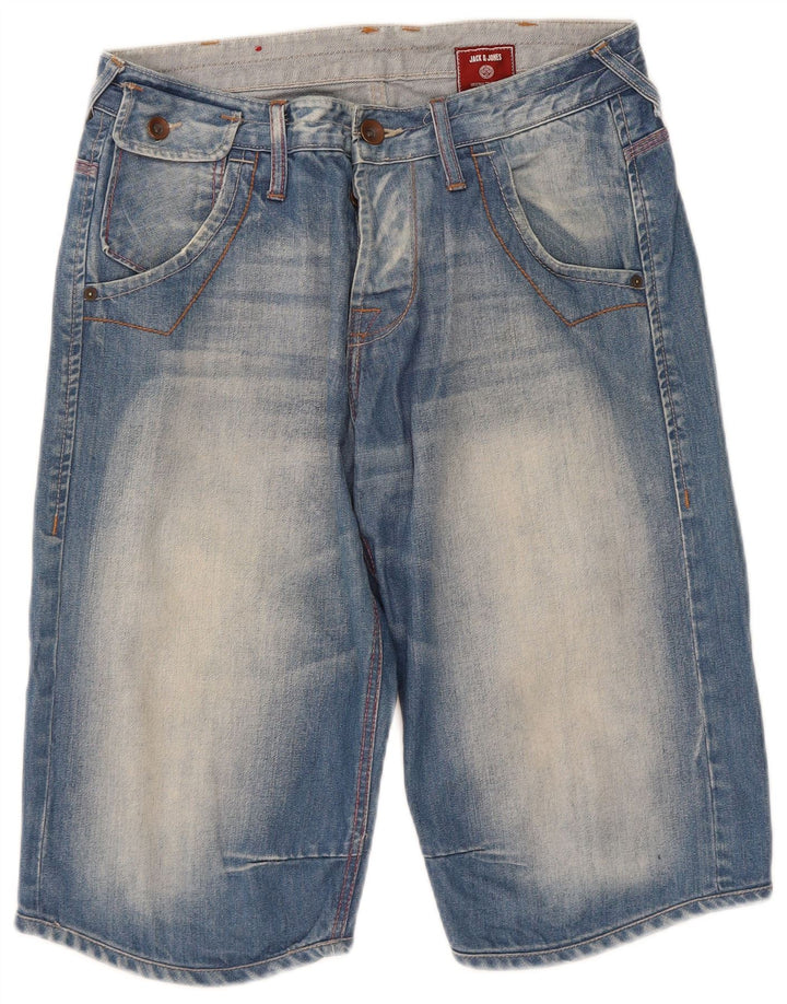 JACK & JONES Mens Denim Bermuda Shorts Medium W32  Blue Cotton