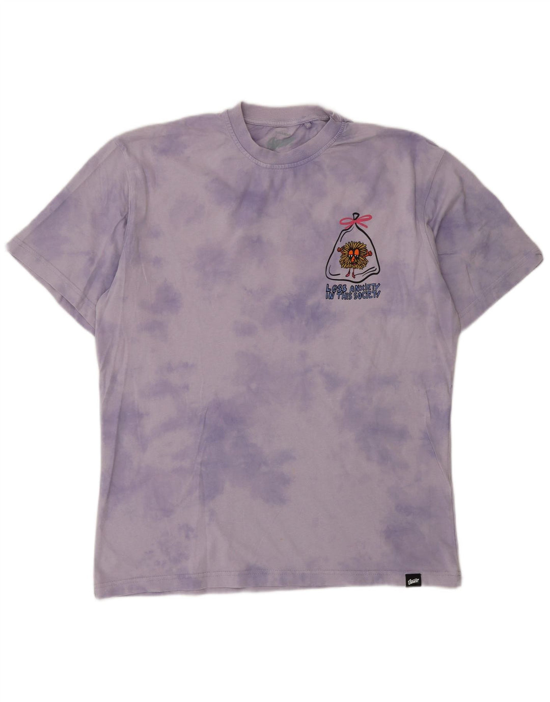 Męski T-shirt z grafiką Pull & Bear, średni fiolet Tie Dye