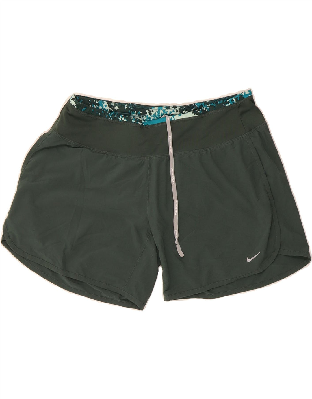 NIKE Womens Dri Fit Sport Shorts UK 14 Medium Green Polyester Vintage Nike and Second-Hand Nike from Messina Hembry 