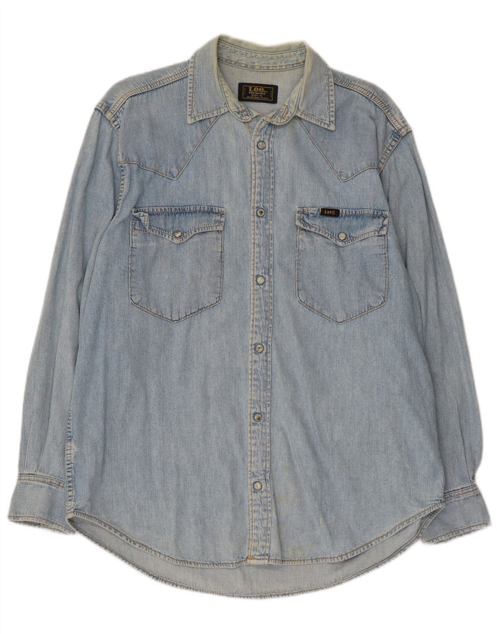 Lee Mens Denim Shirt Small Blue Cotton