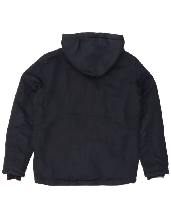 Мужская стеганая куртка с капюшоном Jack & Jones UK 40, большая темно-синяя, современная