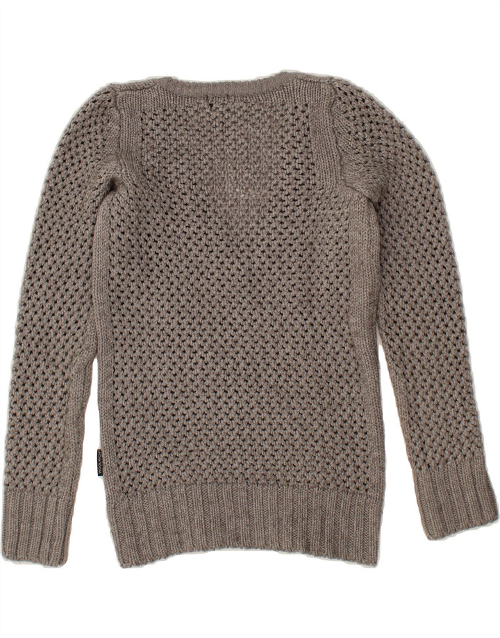 WOOLRICH Womens V-Neck Jumper Sweater UK 6 XS Grey Vintage Woolrich and Second-Hand Woolrich from Messina Hembry 