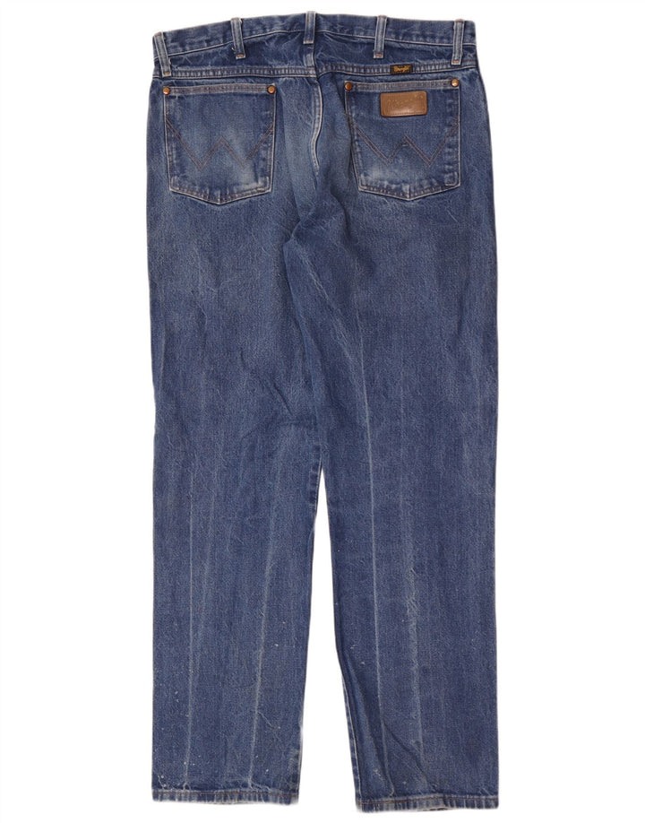 Wrangler Mens Straight Jeans W36 L32 Blue Cotton