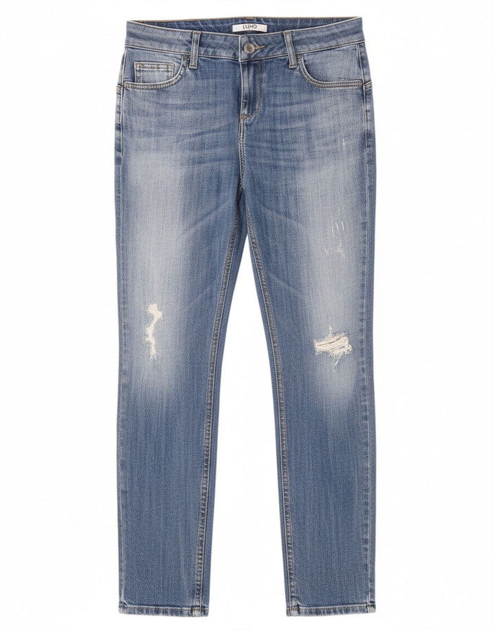 LIU JO Womens Distressed Slim Jeans W29 L29 Blue