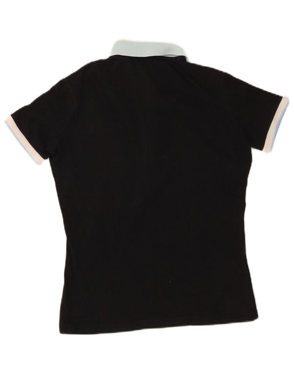Fred Perry Polo Femme UK 14 Large Noir Colorblock Coton