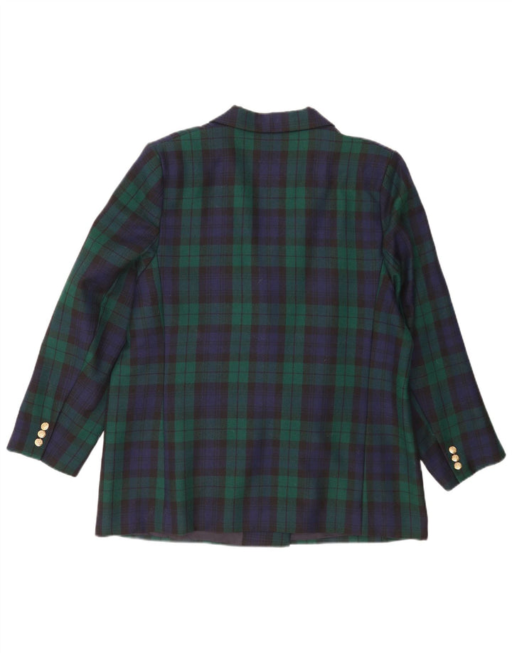 Marks & Spencer Mens Double Breasted Blazer Jacket UK 44 2XL Green Check