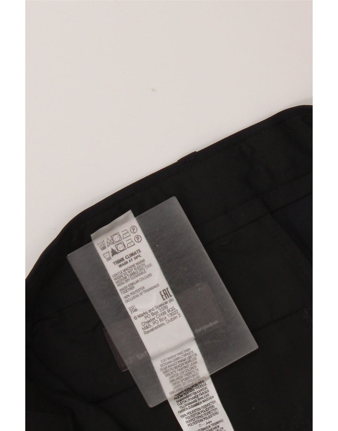 Marks & Spencer Herre Slim Chino Bukser W32 L29 Marineblå Polyester