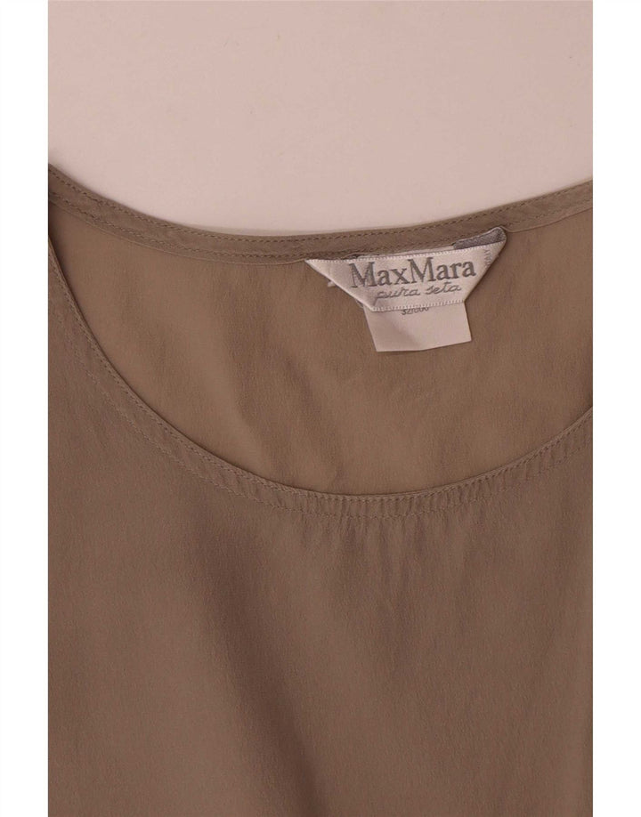 Max Mara Womens Blouse Top UK 12 Medium Grey Silk