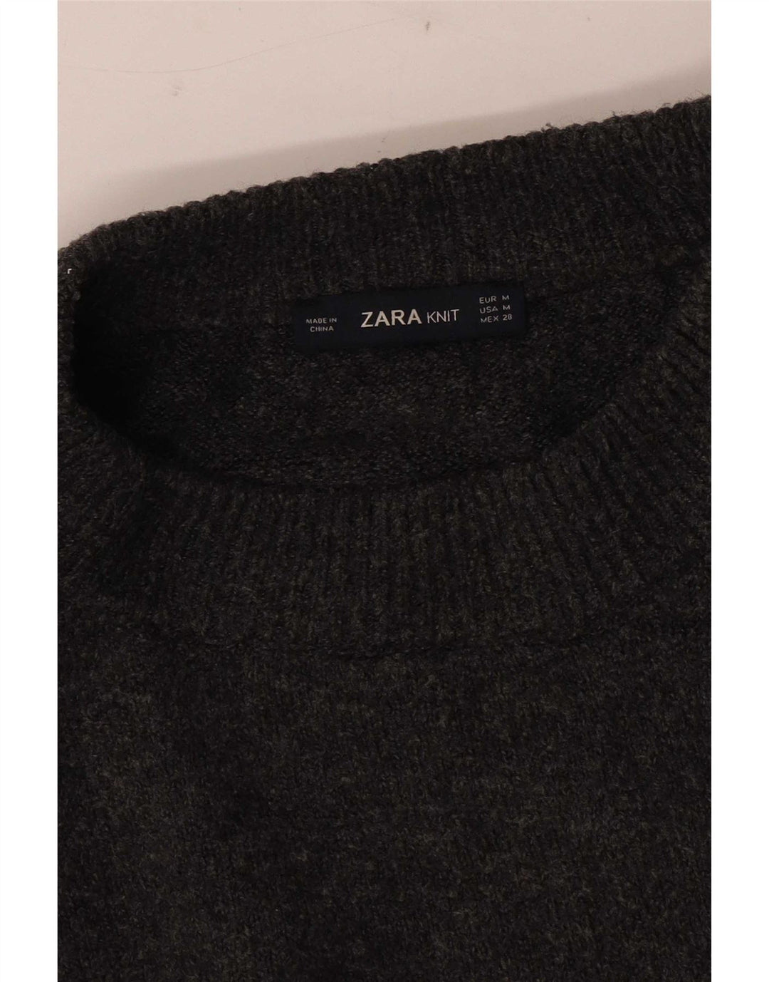 Zara Womens Oversized Crew Neck Jumper Sweater UK 14 Medium Grey
