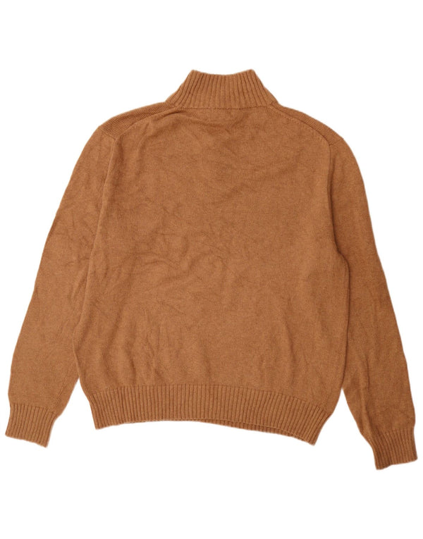 Polo Ralph Lauren Mens Button Neck Jumper Sweater Large Beige Cotton