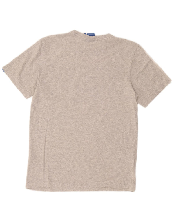 Adidas Mens Graphic T-Shirt Top Pequeno Cinza Colorblock Algodão