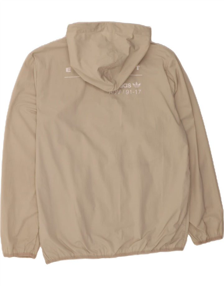 ADIDAS Mens Hooded Rain Jacket UK 40 Large Grey Polyester Vintage Adidas and Second-Hand Adidas from Messina Hembry 